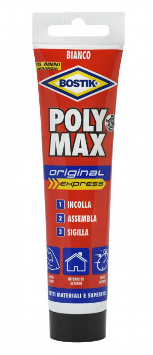 Sigillante colla di montaggio Bostik POLY MAX Original Express - 165gr colore BIANCO