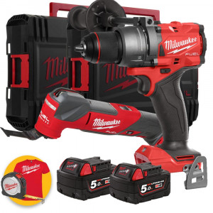 Milwaukee M18 FPD2FMT-502X - Trapano avvitatore a batteria M18 FP2 + Utensile multifunzione M18 FMT