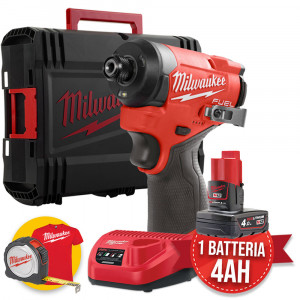 Milwaukee M12 FID2-401X - Avvitatore ad impulsi compatto attacco ¼ HEX Fuel - 1 batteria 4Ah