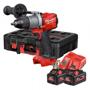 Milwaukee M18 FPD552XP - Trapano avvitatore a batteria 18V, 2 x 5,5 Ah in valigetta Packout