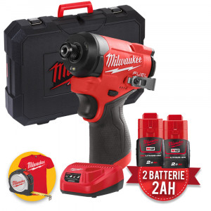 Milwaukee M12 FID2-202X - Avvitatore a impulsi a batteria 12V - 2 x 2Ah