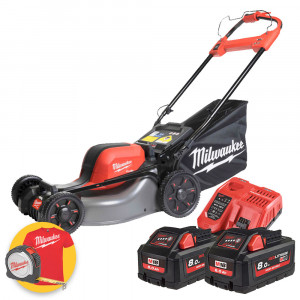 Milwaukee M18 F2LM46-802 - Rasaerba semovente 3 in 1 a doppia batteria 2x18V - 2 x 8Ah