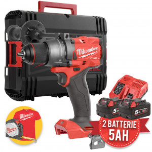 Milwaukee M18 FDD3 - Trapano avvitatore a batteria, motore brushless - 2 x 5Ah