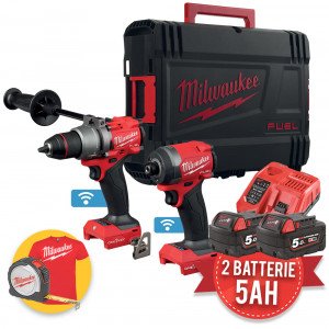 Milwaukee M18 ONEPP2A3-502X - Trapano a percussione M18 ONEPD3 + Avvitatore a impulsi M18 ONEID3