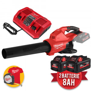 Milwaukee M18 F2BL-802 - Soffiatore a doppia batteria 18V - 2 batterie da 8Ah