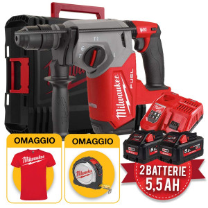 Milwaukee M18 FHX-552X - Tassellatore a batteria M18 Fuel, 2,5 J , 2 x 5,5Ah