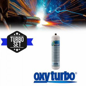 Bombola ossigeno usa e getta Oxyturbo 110bar attacco M12X1RH-IT 950ML per turboset 90-100-110-200