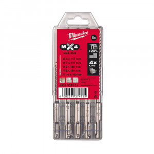 Milwaukee Set di 5 punte sds-plus mx4 4 taglienti