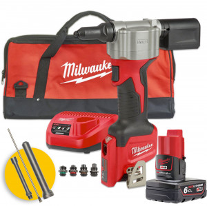 Milwaukee M12 BPRT-601B - Rivettatrice a batteria 12V - 1 batteria da 4Ah in borsone