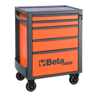 Beta RSC24/5 - Carrello porta attrezzi per officina 5 cassetti vuoti - Arancio