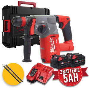 Milwaukee Tassellatore SDS-PLUS 18V M18 CHX + 2 Batterie 5Ah + Valigetta