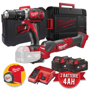 Milwaukee M18 kit utensili a batteria - Trapano avvitatore BPD, utensile multifunzione FMT