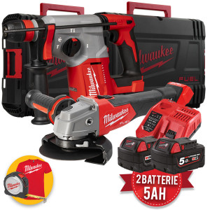 Milwaukee M18 BLHX-502X - Tassellatore a batteria 18V Fuel, 2 x 5Ah