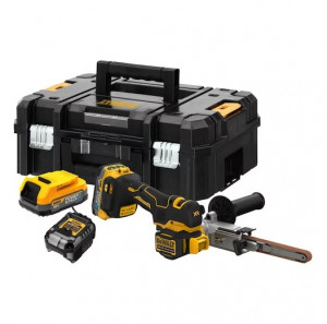 Dewalt DCM200E2T-QW - Levigatrice a nastro a batteria 18V per finitura e sbavatura - 2 x 18V Powerstack