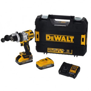 Dewalt DCD1007H2T-QW - Trapano Avvitatore 3 Velocità con percussione XR 18V con motore BRUSHLESS - 2 x 5 Ah Powerstack