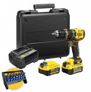 Stanley SFMCD721M2K-QW - Trapano avvitatore 18V brushless a percussione - 2 x 4Ah