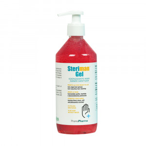 Promopharma Steriman gel 500 ml con dosatore - Igienizzante mani virucida antibatterico 70% di alcool