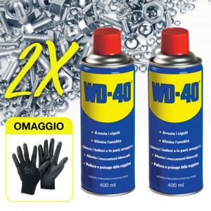 WD40 Sbloccante lubrificante 2 bombolette spray 400ml con OMAGGIO