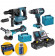 Makita DLX311TJ - Kit utensili 18V Brushless, Trapano, Smerigliatrice, Tassellatore, 2 batteria 5Ah