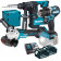 Makita kit utensili a batteria 18V - Trapano DHP487, Smerigliatrice DGA513, Tassellatore DHR171, 2 batterie 5Ah, 3 valigette