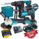 Makita kit utensili a batteria 18V - Trapano DHP487, Smerigliatrice DGA513, Tassellatore DHR171, 2 batterie 5Ah, 3 valigette