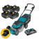 Makita DLM532PT4 - Rasaerba a batteria 53 cm semovente 18v+18v=36v (4 slot) in acciaio mulching