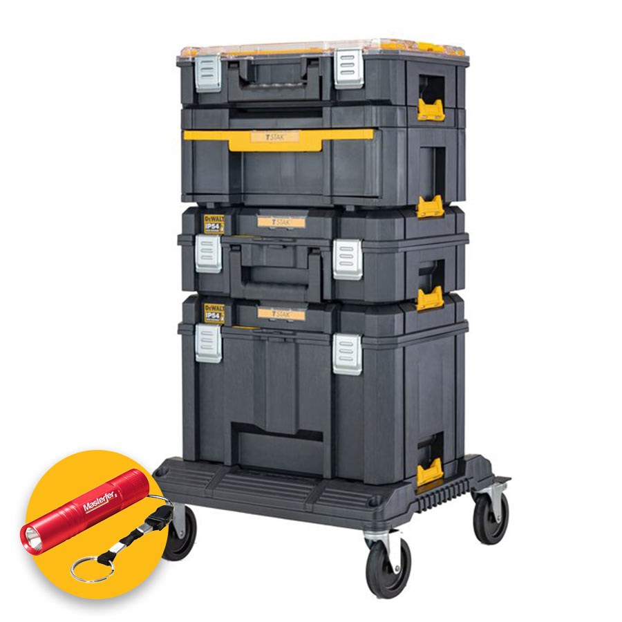 Dewalt DWST83517-1 - Trolley cassetta porta attrezzi Tstak - Sistema 3 pezzi