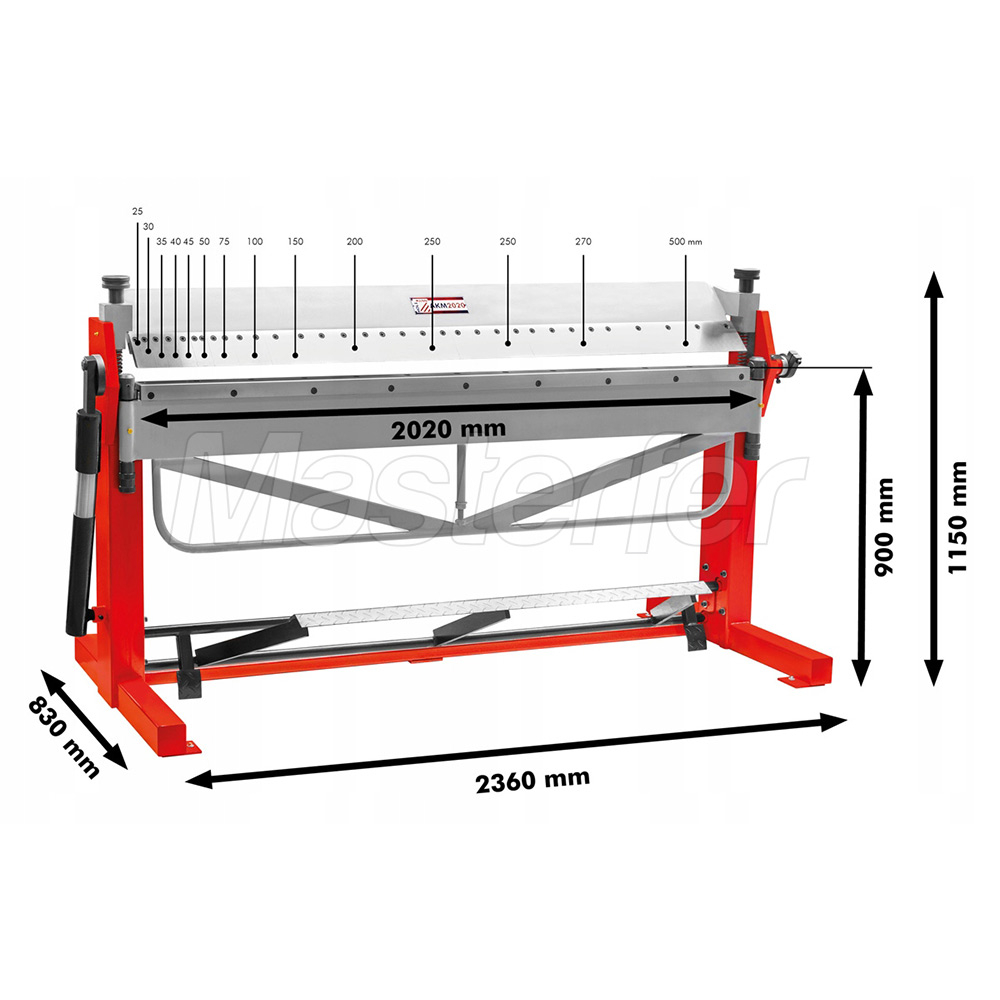 akm2020 piegatrice holzmann misura